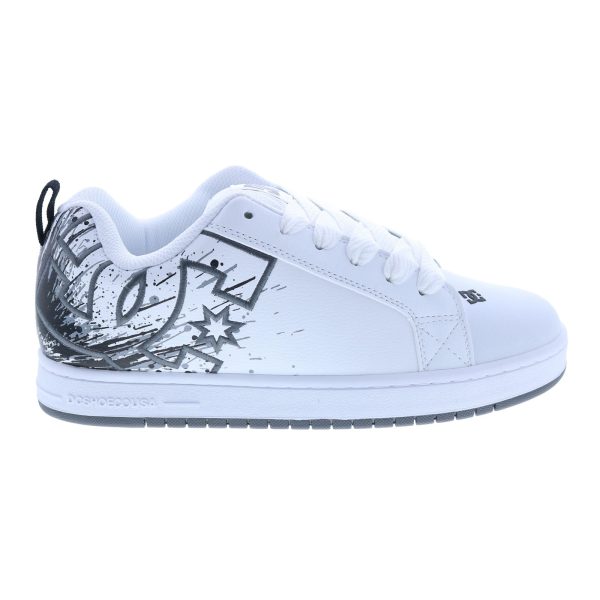 DC Court Graffik 300529-WPT Mens White Leather Skate Inspired Sneakers Shoes For Cheap