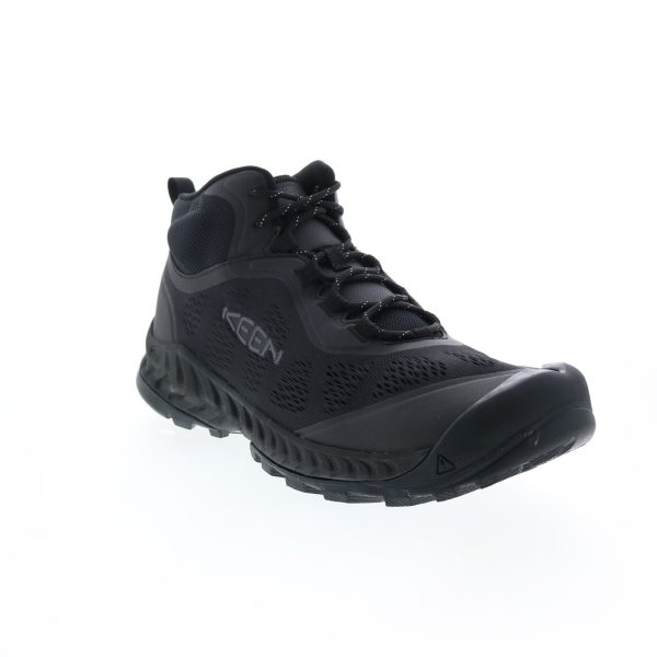 Keen Nxis Speed Mid 1026110 Mens Black Canvas Lace Up Hiking Boots For Discount - Image 2
