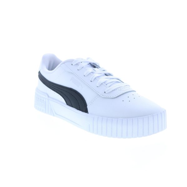 Puma Carina 2.0 38584907 Womens White Leather Lifestyle Sneakers Shoes For Cheap - Image 2
