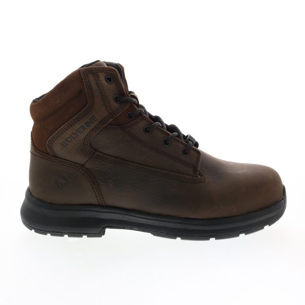 Wolverine Logan ESD 6  W201211 Mens Brown Wide Leather Lace Up Work Boots For Cheap