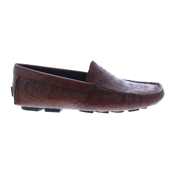 Robert Graham Crossbones Mens Brown Loafers & Slip Ons Moccasin Shoes Cheap