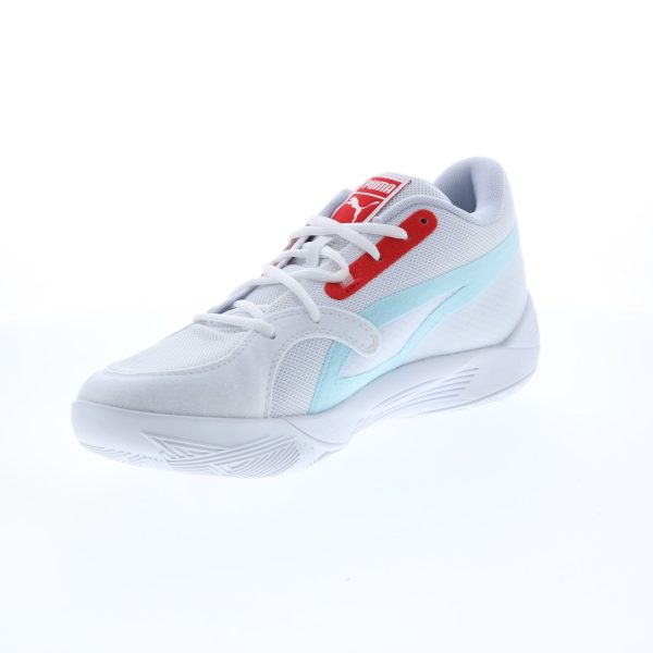 Puma TRC Blaze Court 37658218 Mens White Canvas Athletic Basketball Shoes Online Sale - Image 4