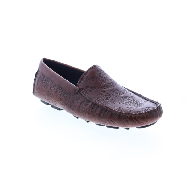 Robert Graham Crossbones Mens Brown Loafers & Slip Ons Moccasin Shoes Cheap - Image 2