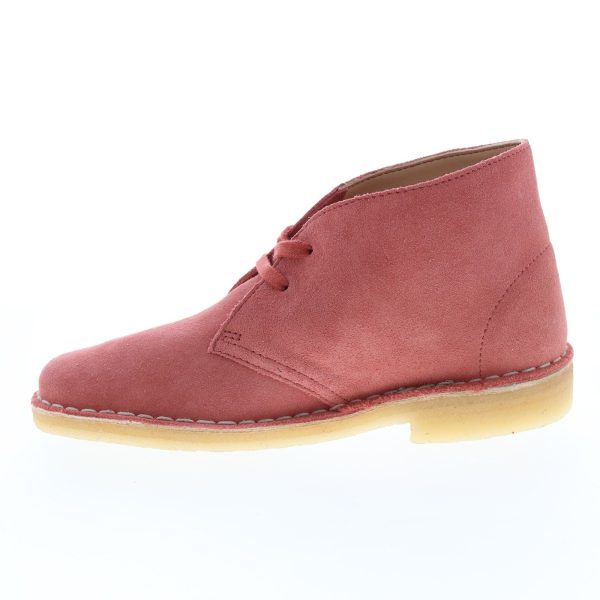 Clarks Desert Boot 26156685 Womens Red Suede Lace Up Desert Boots Hot on Sale - Image 5