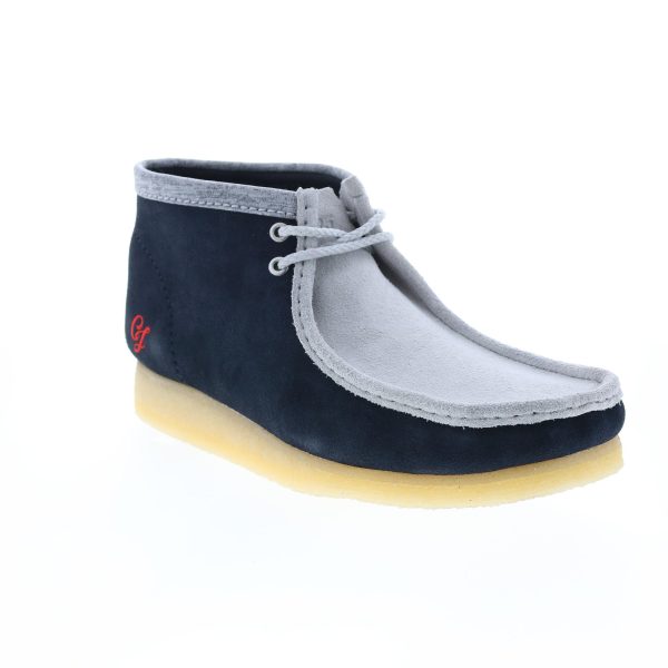 Clarks Wallabee Boot VCY 26165077 Mens Blue Suede Lace Up Chukkas Boots Online - Image 2