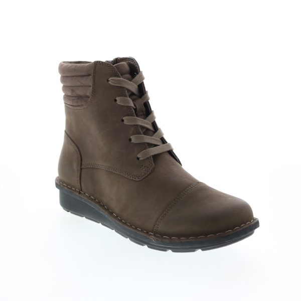 Clarks Michela Fold 26149613 Womens Brown Leather Casual Dress Boots Online - Image 2