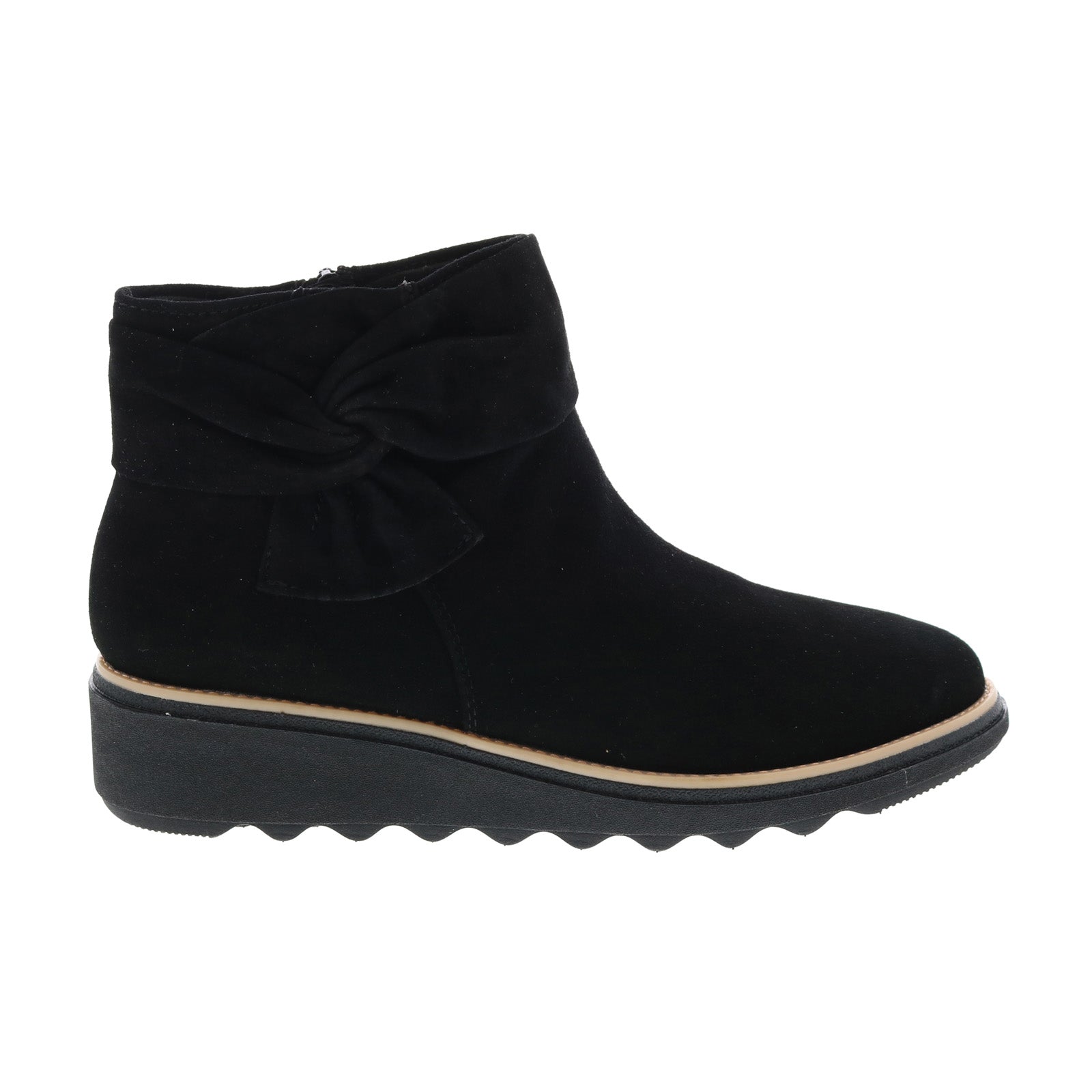 Clarks Sharon Salon 26147372 Womens Black Suede Ankle & Booties Boots Hot on Sale