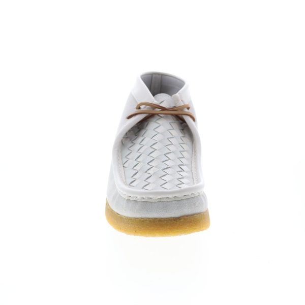 Clarks Wallabee Boot 26159539 Mens Gray Canvas Lace Up Chukkas Boots Hot on Sale - Image 3