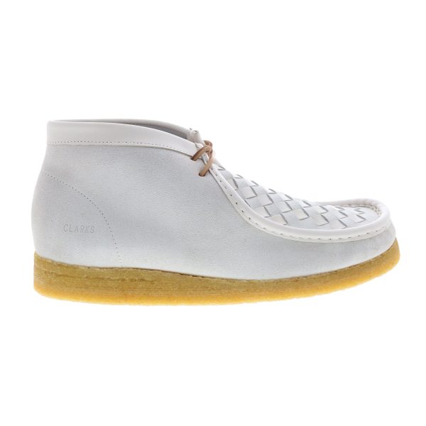 Clarks Wallabee Boot 26159539 Mens Gray Canvas Lace Up Chukkas Boots Hot on Sale