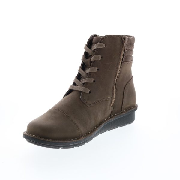 Clarks Michela Fold 26149613 Womens Brown Leather Casual Dress Boots Online - Image 4