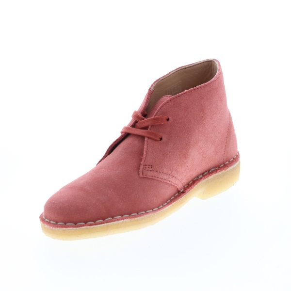 Clarks Desert Boot 26156685 Womens Red Suede Lace Up Desert Boots Hot on Sale - Image 4
