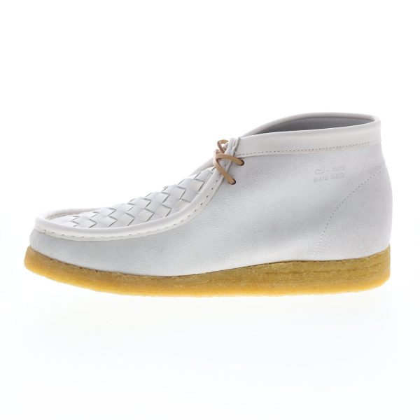 Clarks Wallabee Boot 26159539 Mens Gray Canvas Lace Up Chukkas Boots Hot on Sale - Image 5