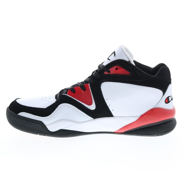 Champion Zone US1 Mid CPS10522M Mens White Leather Lifestyle Sneakers Shoes For Cheap - Image 5