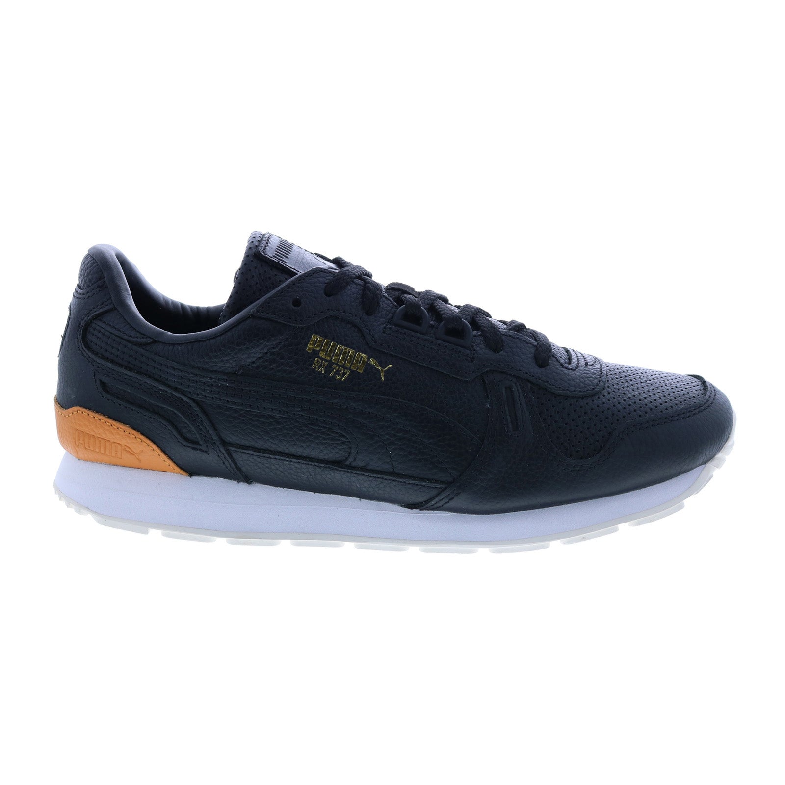 Puma RX 737 PRM 38725602 Mens Black Leather Lifestyle Sneakers Shoes Fashion