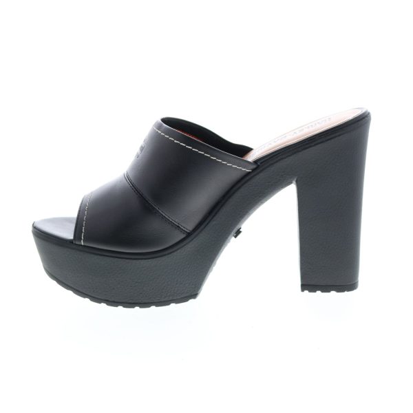 Harley-Davidson Barnes D84365 Womens Black Leather Wedges Sandals Shoes For Cheap - Image 5