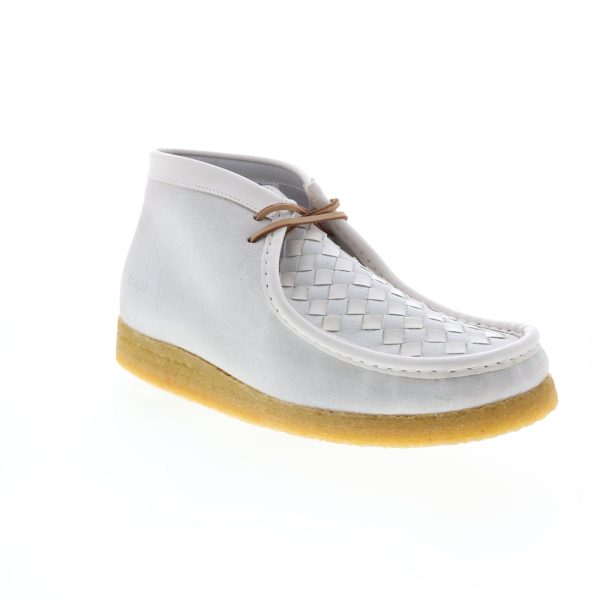 Clarks Wallabee Boot 26159539 Mens Gray Canvas Lace Up Chukkas Boots Hot on Sale - Image 2