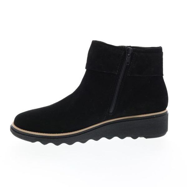 Clarks Sharon Salon 26147372 Womens Black Suede Ankle & Booties Boots Hot on Sale - Image 5