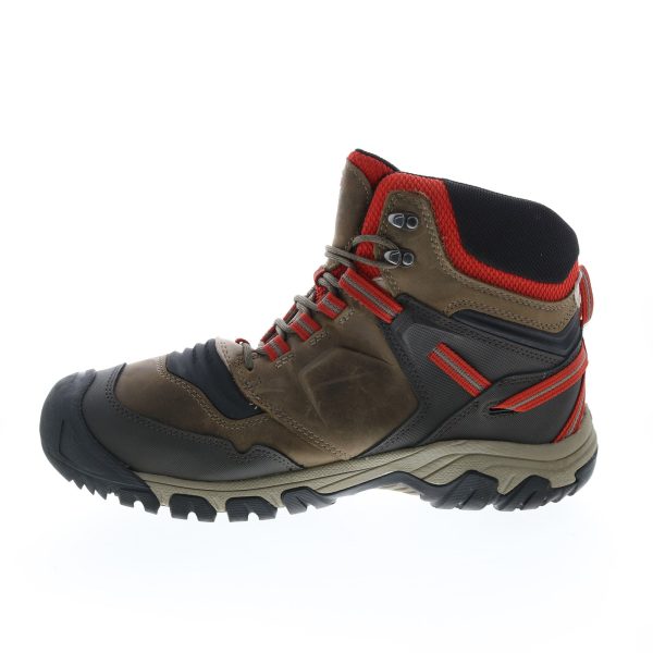 Keen Ridge Flex Waterproof 1025416 Mens Brown Wide Leather Lace Up Hiking Boots For Discount - Image 5