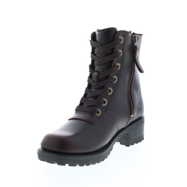 Harley-Davidson Ashby Lace Up D84716 Womens Brown Leather Motorcycle Boots Cheap - Image 4