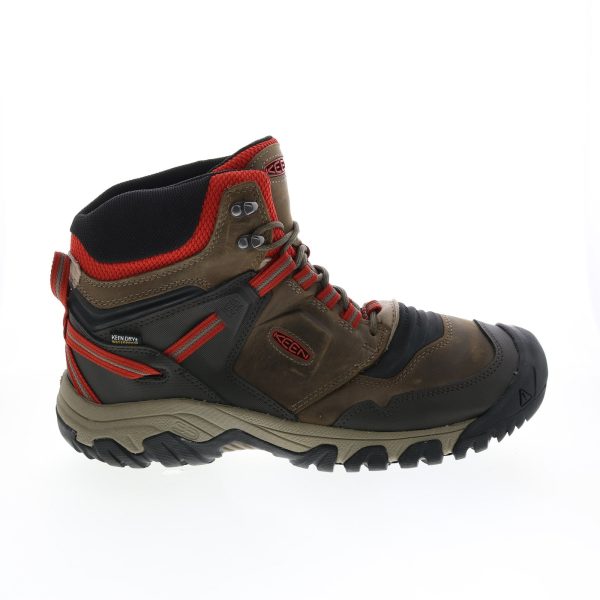 Keen Ridge Flex Waterproof 1025416 Mens Brown Wide Leather Lace Up Hiking Boots For Discount