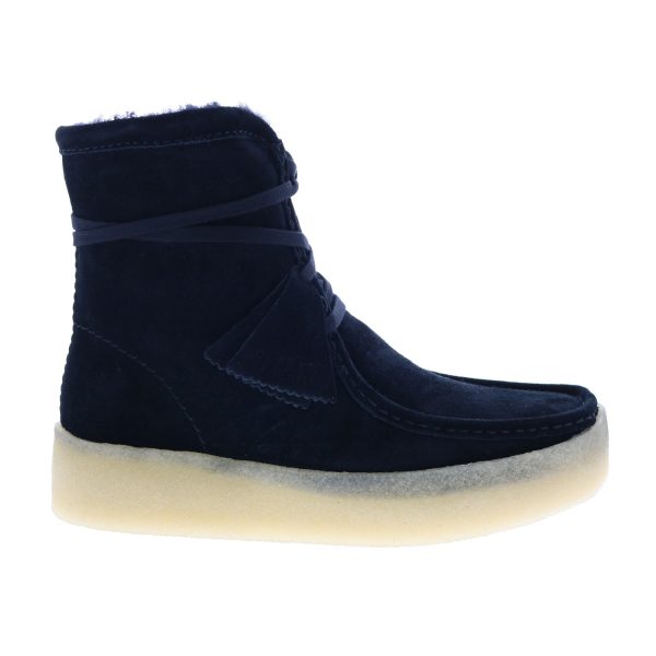 Clarks Wallabee Cup Hi 26163411 Womens Black Suede Lace Up Casual Dress Boots Supply