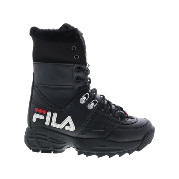 Fila Disruptor Boot 5HM00545-014 Womens Black Leather Casual Dress Boots Fashion