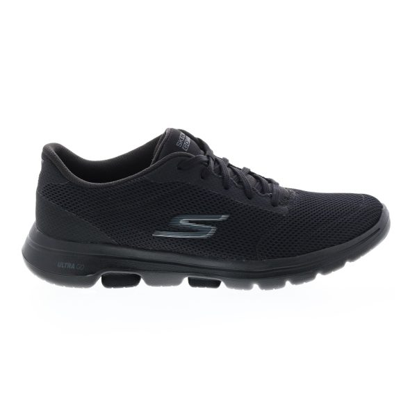 Skechers Go Walk 5 Lucky 15902 Womens Black Canvas Lifestyle Sneakers Shoes For Cheap