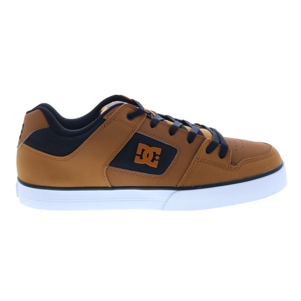 DC Pure 300660-KBO Mens Brown Leather Lace Up Skate Inspired Sneakers Shoes For Cheap
