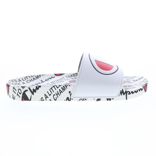 Champion IPO IT CP100919M Mens White Synthetic Slip On Slides Sandals Shoes Hot on Sale