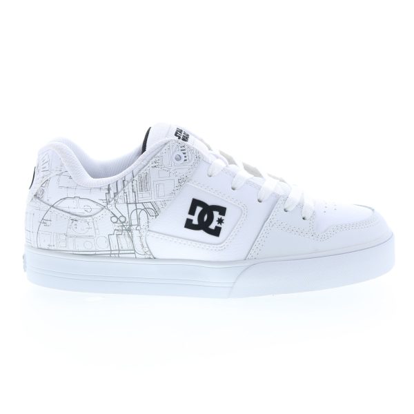 DC Star Wars Pure Mens White Leather Lace Up Collaboration Sneakers Shoes Discount