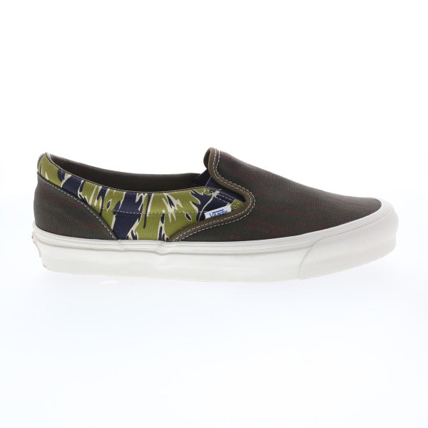 Vans OG Slip-On LX VN0A3AV7VYT Mens Green Canvas Lifestyle Sneakers Shoes Sale