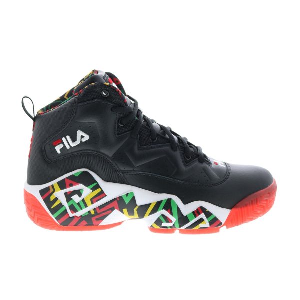 Fila MB 1BM01264-041 Mens Black Leather Lace Up Athletic Basketball Shoes Hot on Sale