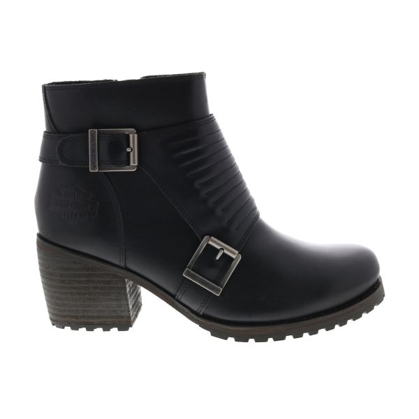 Harley-Davidson Caffery D84552 Womens Black Leather Ankle & Booties Boots For Discount