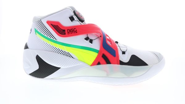 Puma Disc Rebirth 19393401 Mens White Synthetic Athletic Basketball Shoes Supply