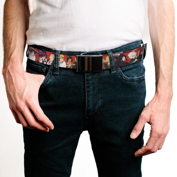 Web Belt Blank Black Buckle - Hell s Paradise Convicts and Yamada Clan Characters Red Webbing Sale - Image 2