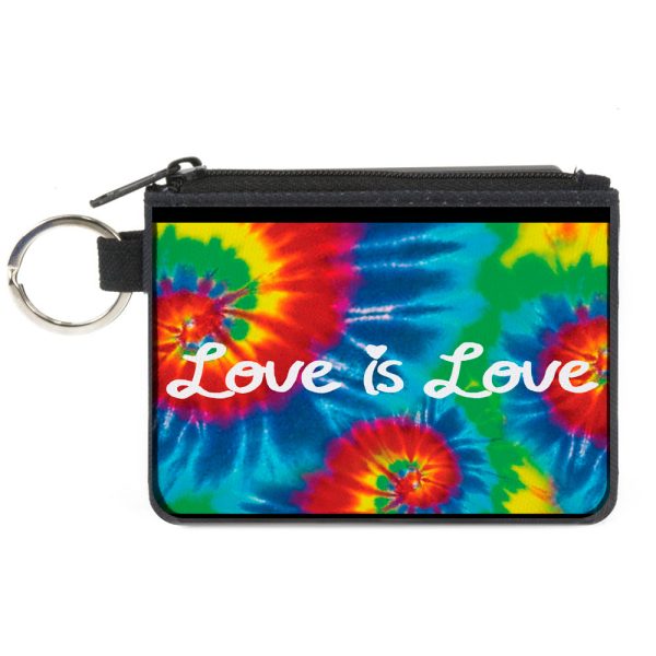 Canvas Zipper Wallet - MINI X-SMALL - LOVE IS LOVE BD Tie Dye White Online Sale
